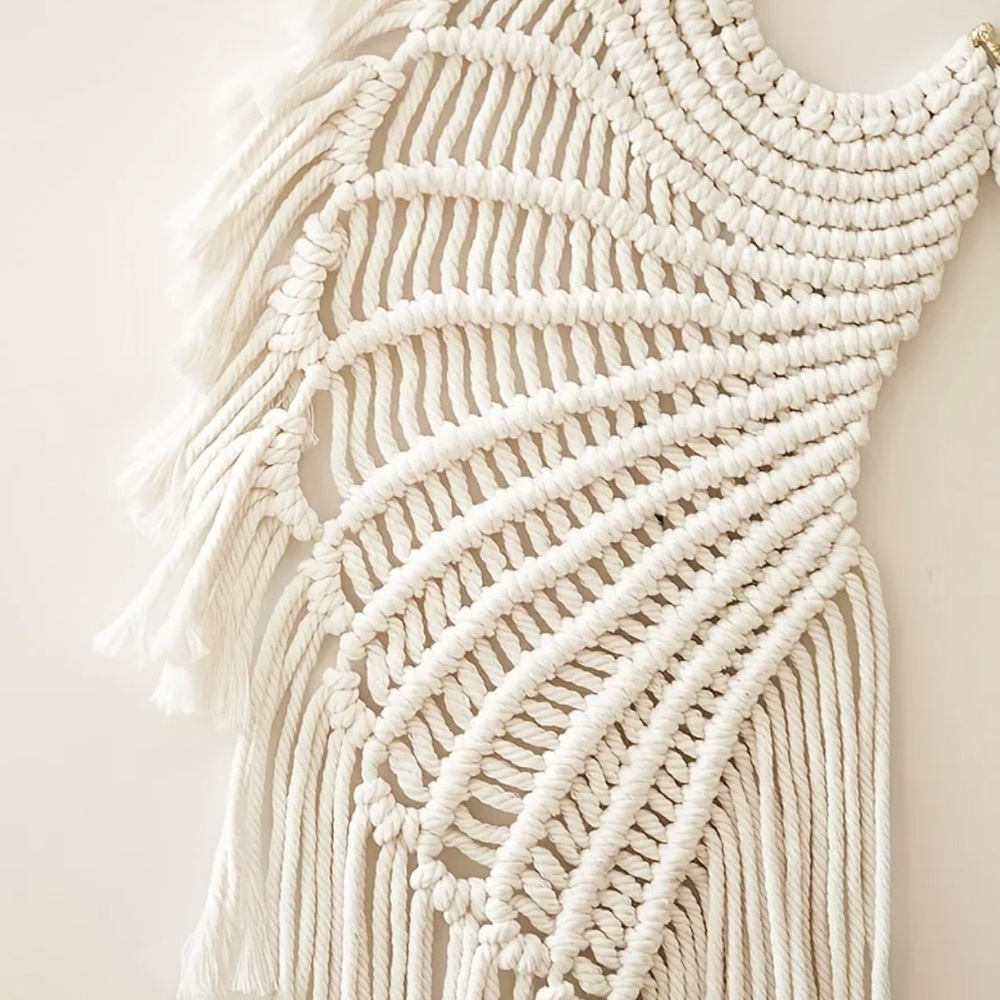 Angel Wings Boho Macramé Wall Hanging, Small - Picture 6 of 12